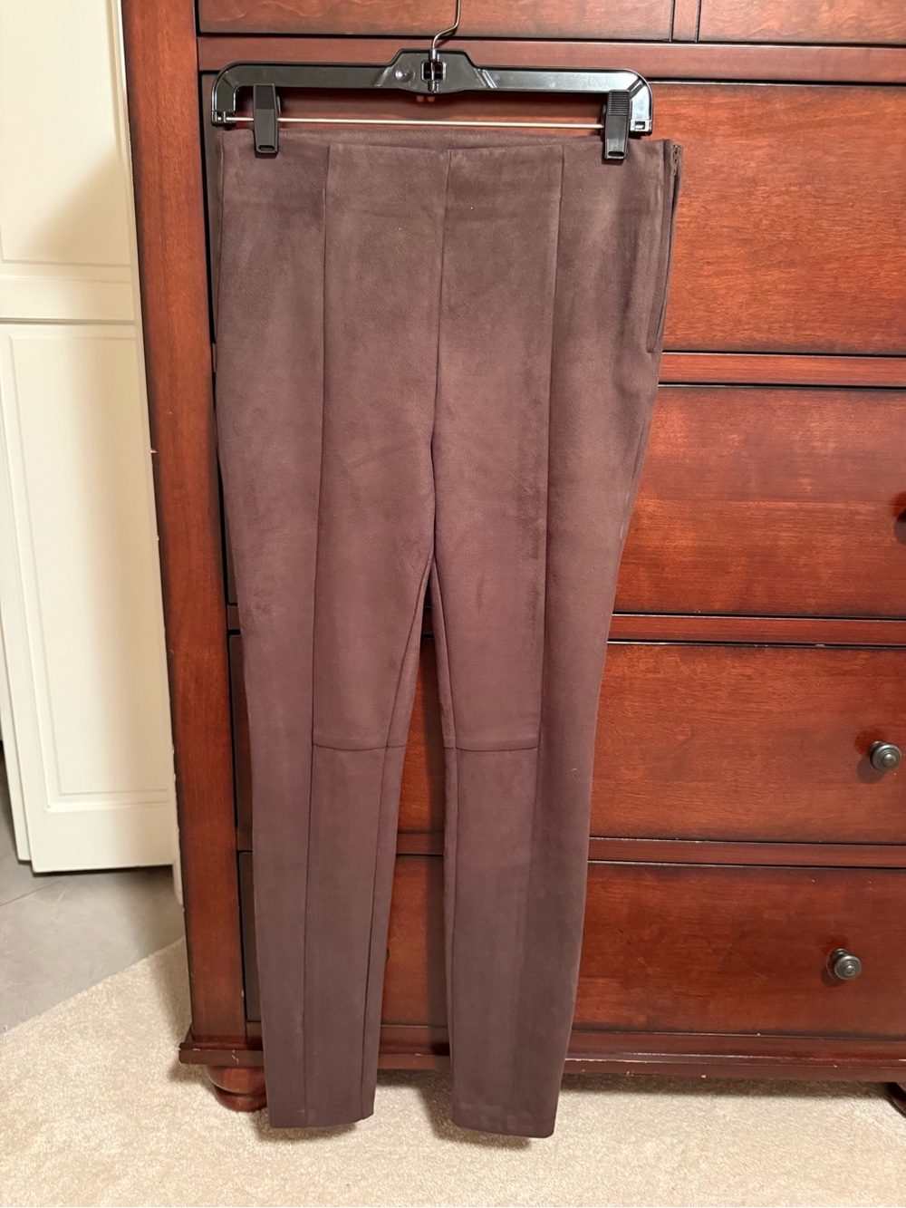 LOFT Brown Suede-Look Slim Pants
